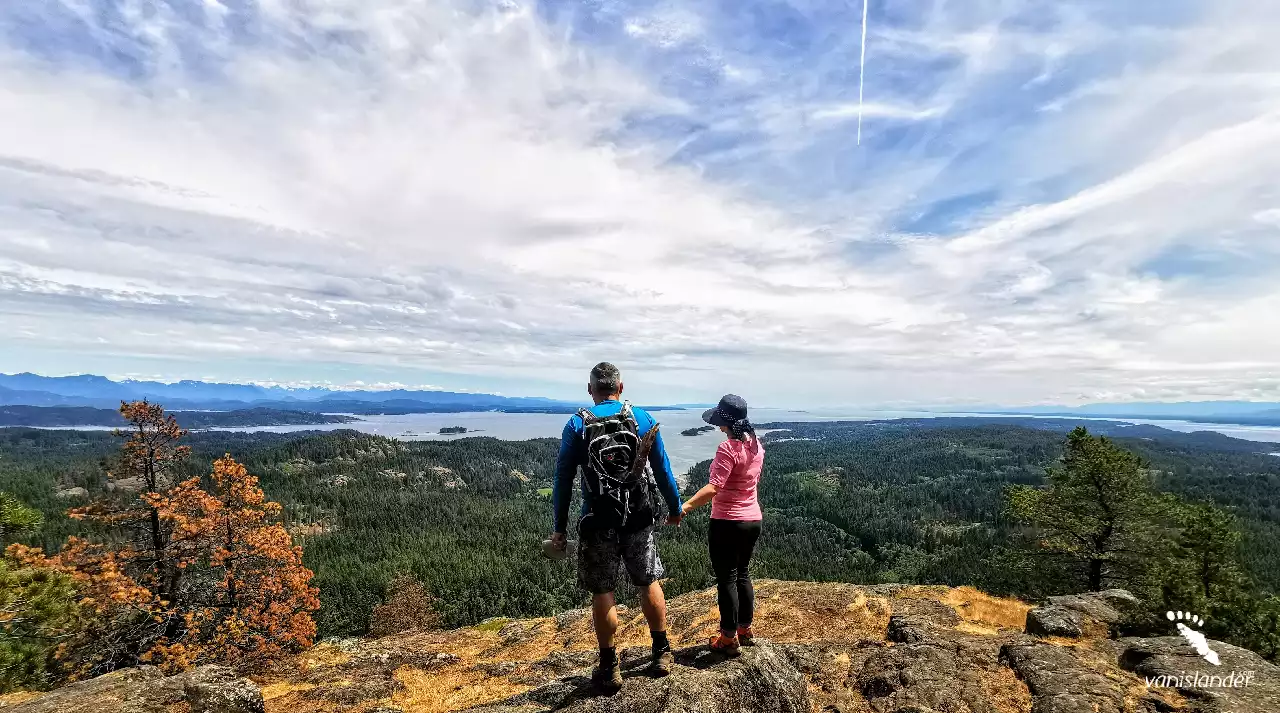 People enjoying a spectacular view from Quadra Island - Campbell River, Vancouver Island